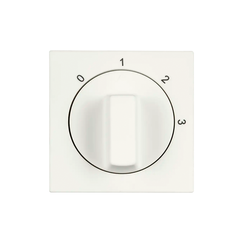 ION INDUSTRIES | CENTRAALPLAAT MET DRAAIKNOP I  3-STANDENSCHAKELAAR I  V1/J1 I  MAT ALPIN WIT