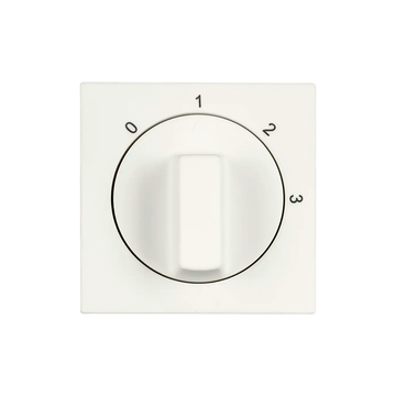 ION INDUSTRIES | CENTRAALPLAAT MET DRAAIKNOP I  3-STANDENSCHAKELAAR I  V1/J1 I  MAT ALPIN WIT