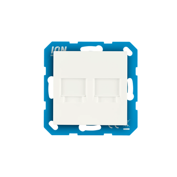 ION INDUSTRIES I MODULAR JACK I 2-VOUDIG MET CENTRAALPLAAT I V1/J1 I  MAT ALPIN WIT