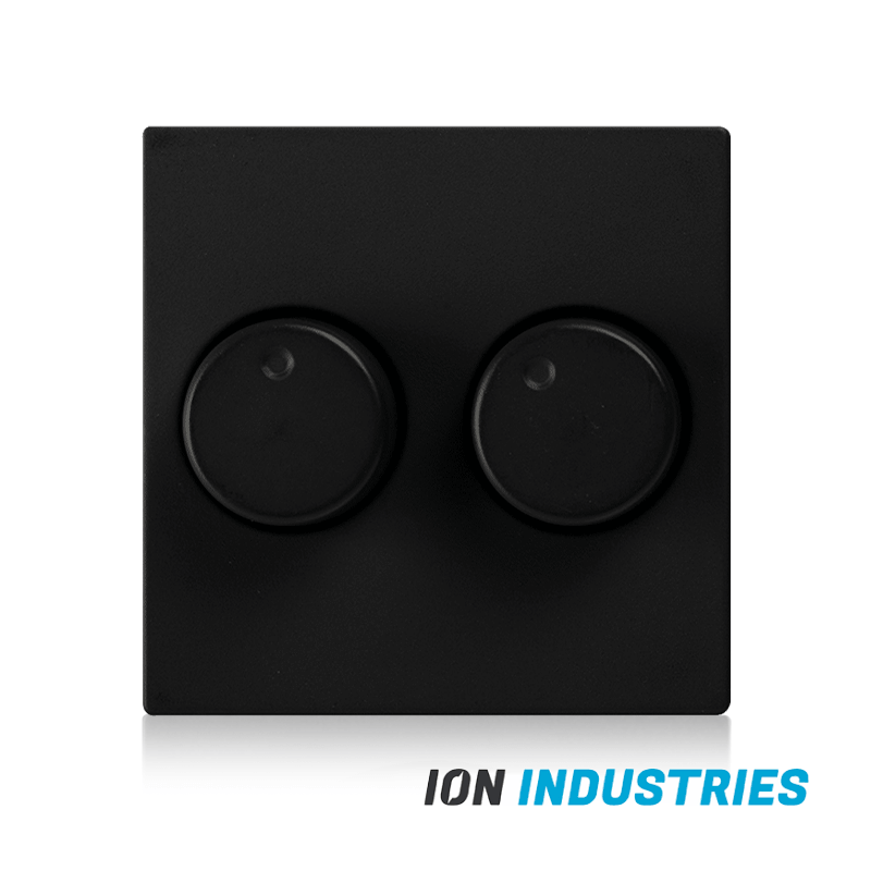 ION INDUSTRIES | ZENTRALPLATTE | DIMMERKNOPF DUO | V1/J1 | MATTSCHWARZ
