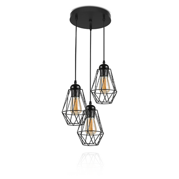 LED hanglamp industrieel zwart 3 lichts