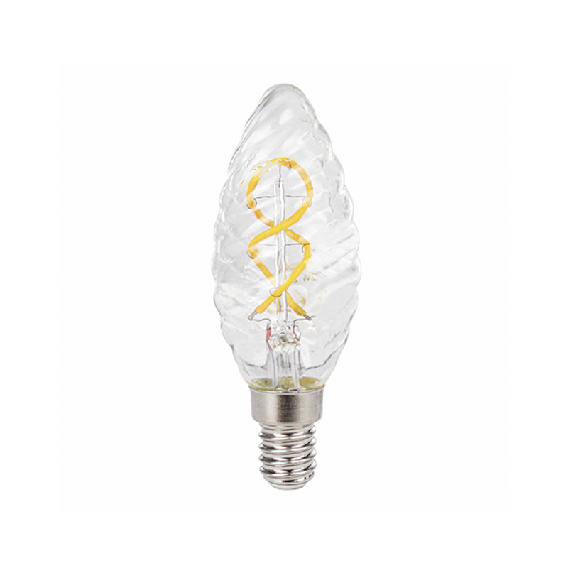 LED-Filament | E14 | LED-Kerzenlampe | geriffelt | dimmbar | klar | 2 W