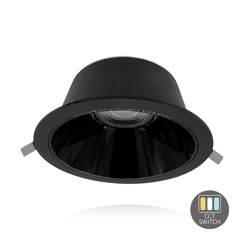 led downlighter 160mm cct switch