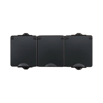 ION INDUSTRIES | AUFPUTZ-WANDSTECKDOSE 3-FACH | HORIZONTAL | IP55 | SCHWARZ