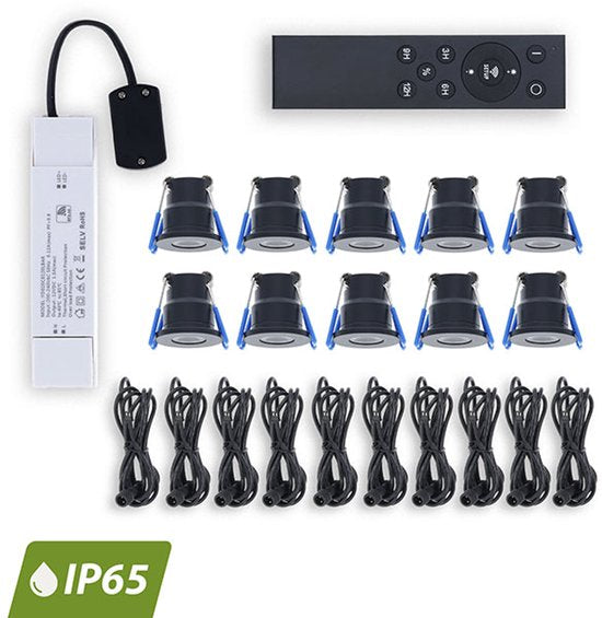 Einbaustrahler TOLOS | Set mit 10 Stück | mit Fernbedienung | Weiß