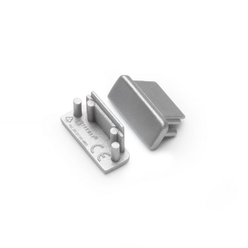 END CAP ZONDER KABELOPENING | SURFACE | 10MM | ZILVER | 2 STUKS