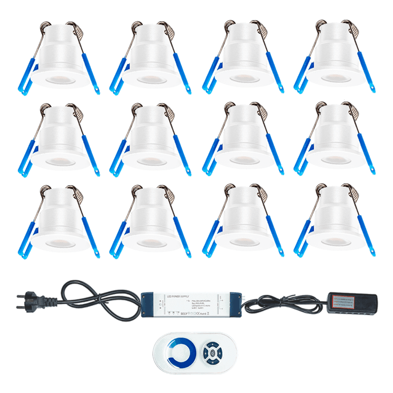 LED-Verandaspots | INKL. FERNBEDIENUNG | WARMWEISS | 12ST.