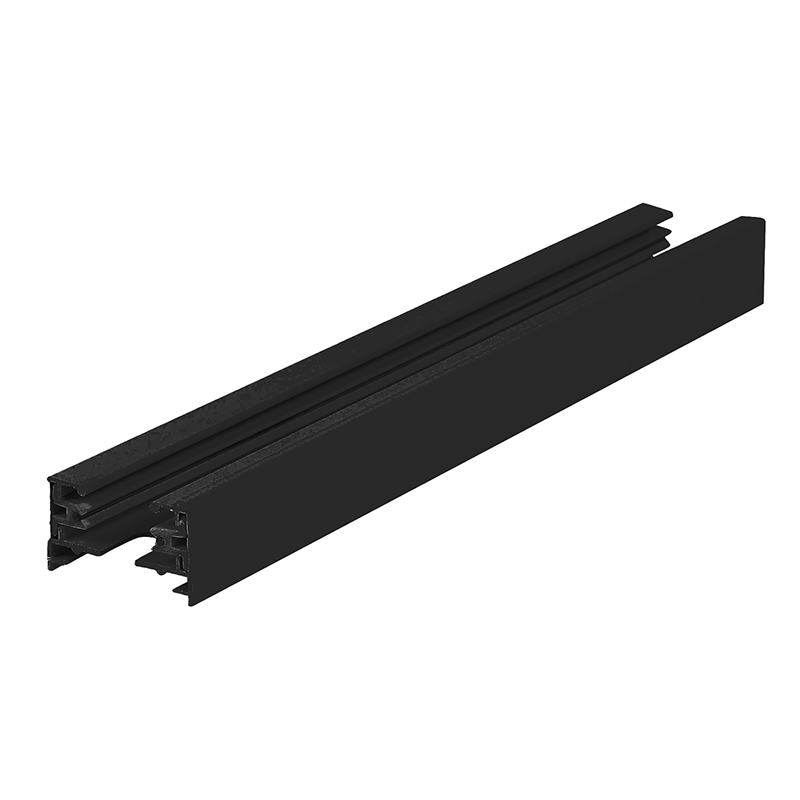 1-fase rail-Incl. eindkap en voedingsconnector-zwart-1M