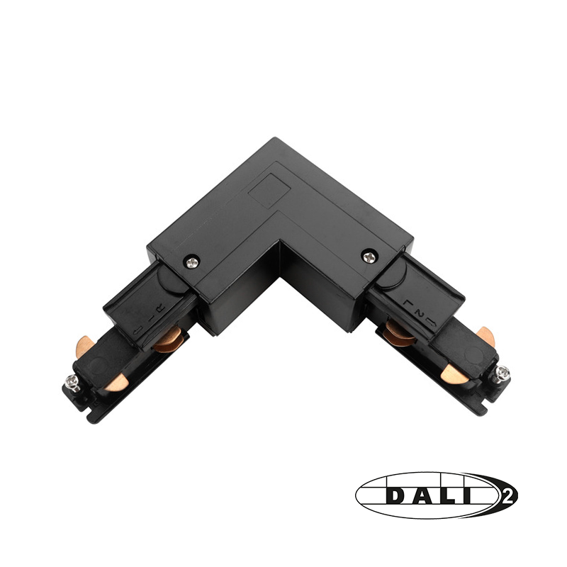DALI 3-faserige Stromschiene | L-FÖRMIGER VERBINDER | AUSSEN | SCHWARZ
