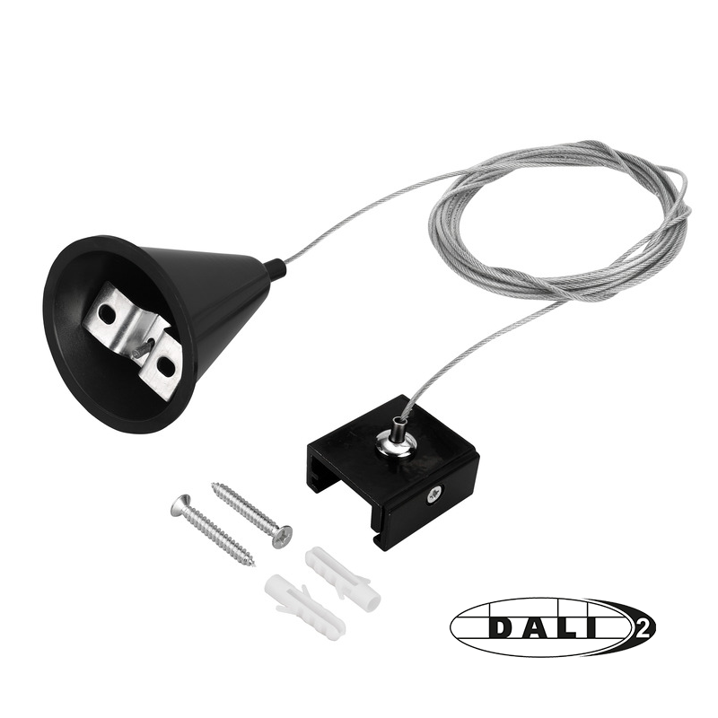 DALI 3-faserige Stromschiene | PENDELSET | 1.5 METER | SCHWARZ