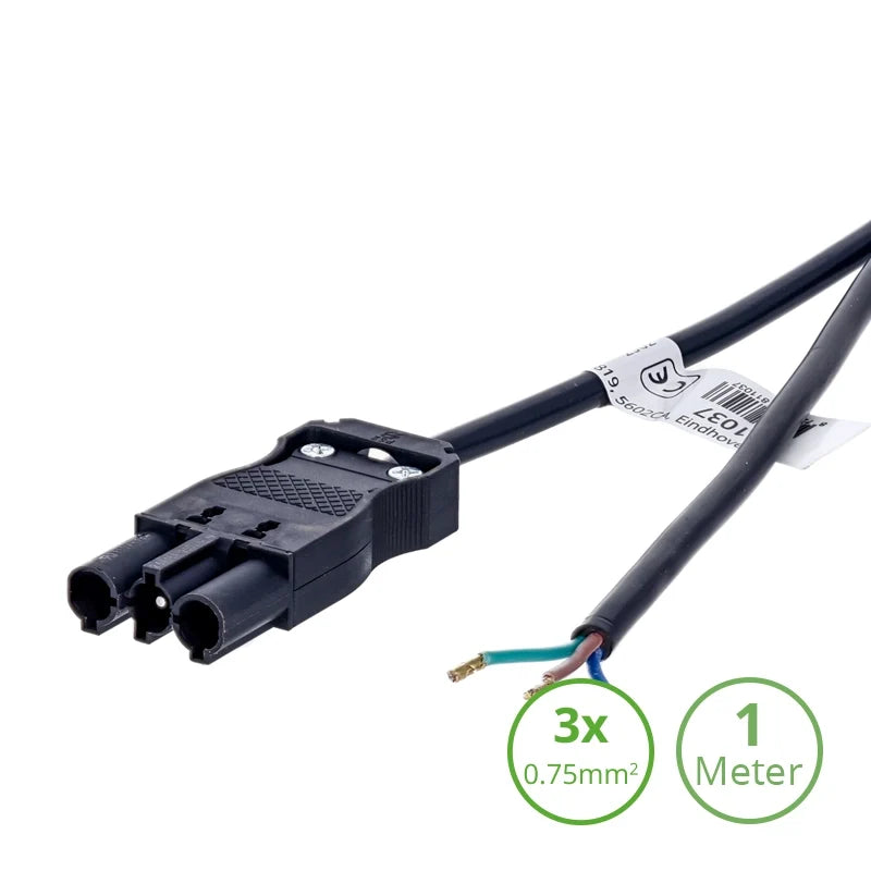 811013 - 3-SWP AANSLUITSNOER MALE - 1mtr - 3x0,75mm