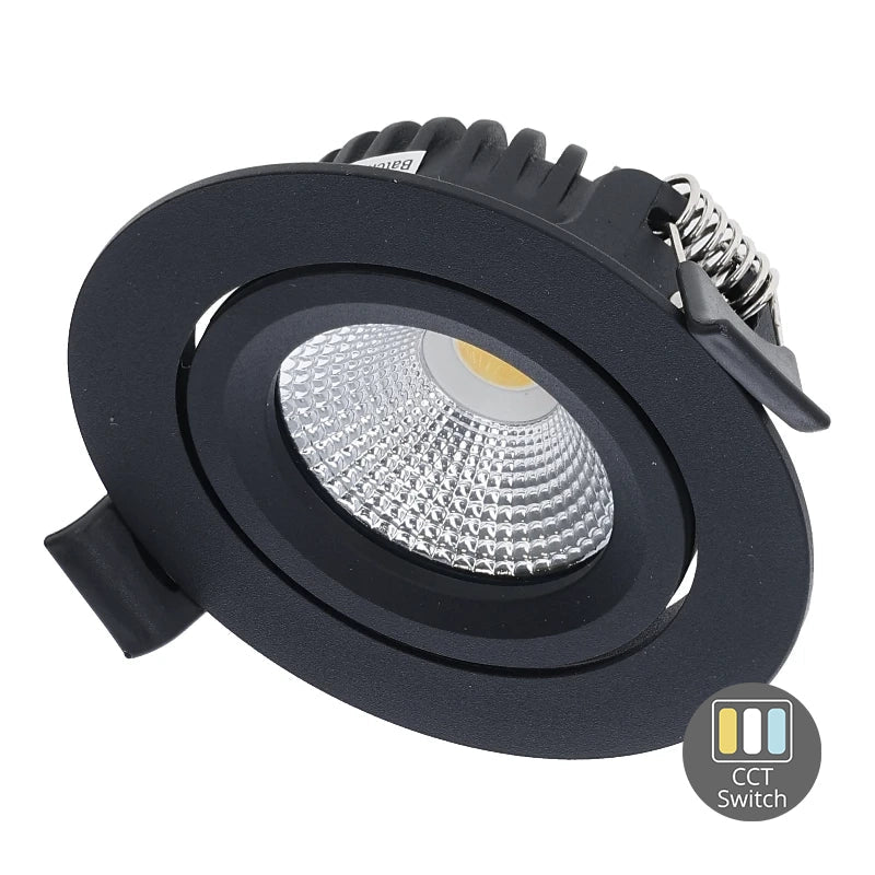 LED-EINBAUSPOT | 6W | Ø82mm | DIMMBAR | CCT-SWITCH | IP65 | SCHWARZ