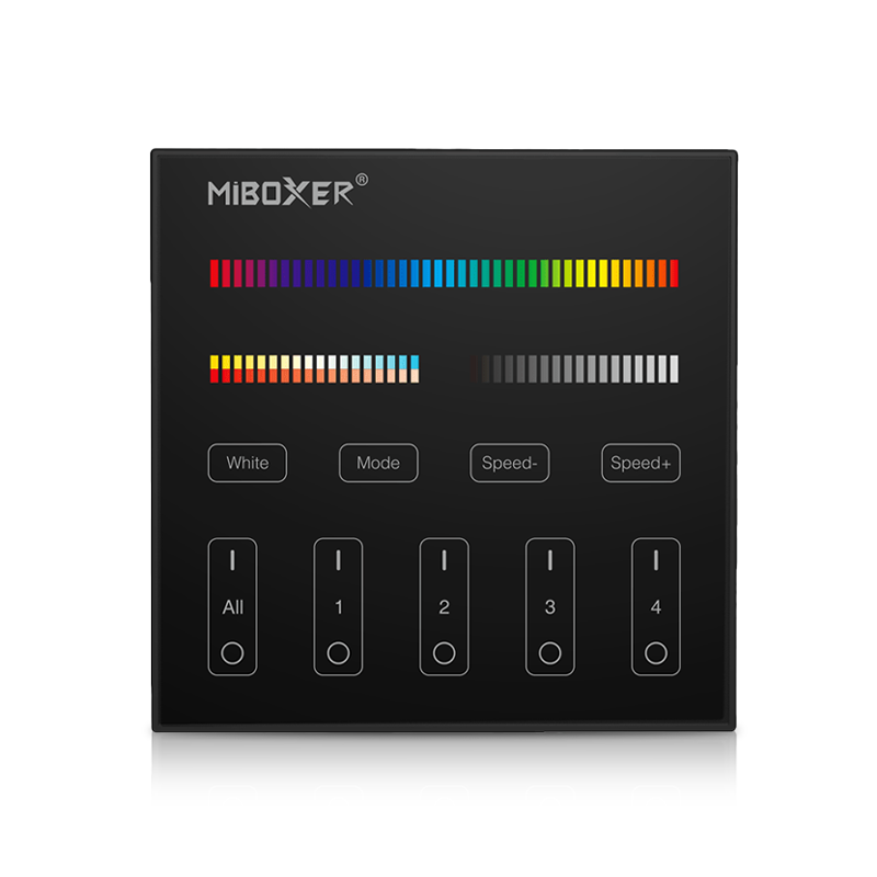 Afstandsbediening-zwart-Mi-Light-4 groepen-RGB+CCT