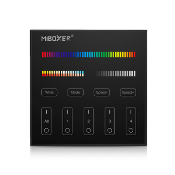 Afstandsbediening-zwart-Mi-Light-4 groepen-RGB+CCT