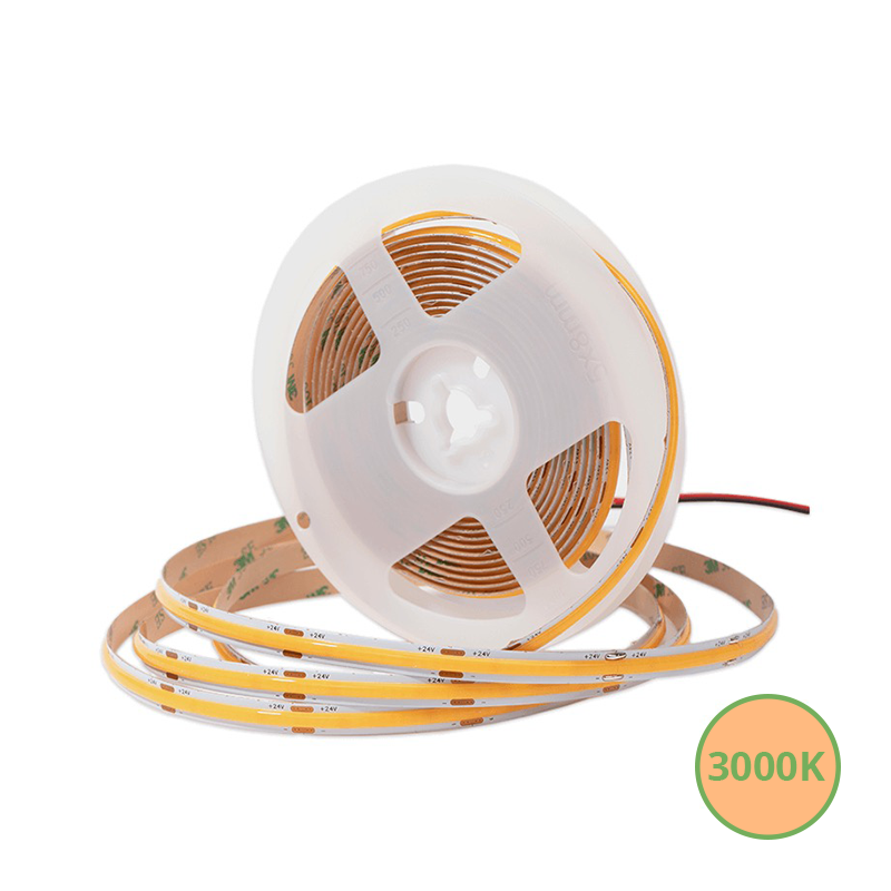 COB-LED-STREIFEN | FREI ZUSCHNEIDBAR | 24V | IP20 | 5M | 10W/M | 3000K