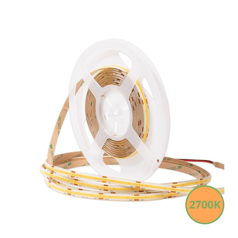 COB-LED-STREIFEN | FREI SCHNEIDBAR | 24V | IP65 | 5M | 10W/M | 2700K