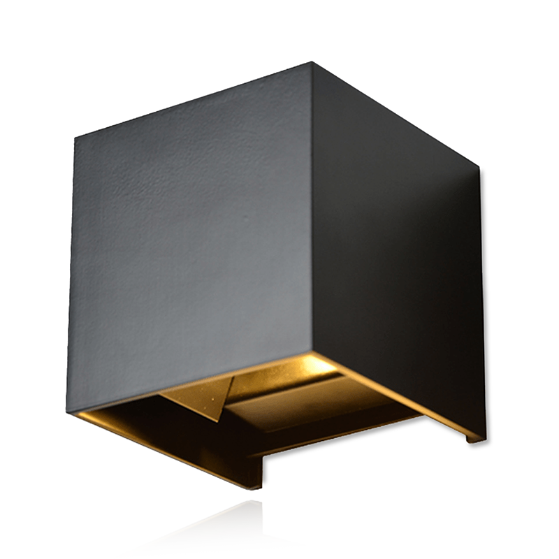 led kubus cube wandlamp zwart