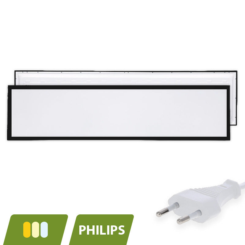 BACK-LIT LED PANEEL | EUROPA ZWART | 120X30CM | 30W | CCT-SWITCH | MET EUROSNOER