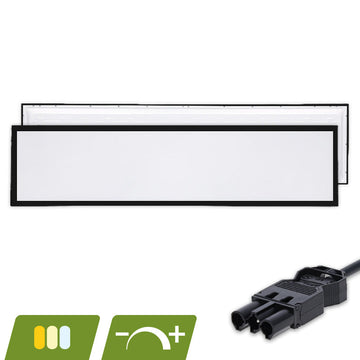 BACK-LIT LED PANEEL | EUROPA ZWART | 120X30CM | 30W | DIMBAAR | CCT-SWITCH | MET 3-SWP SNOER
