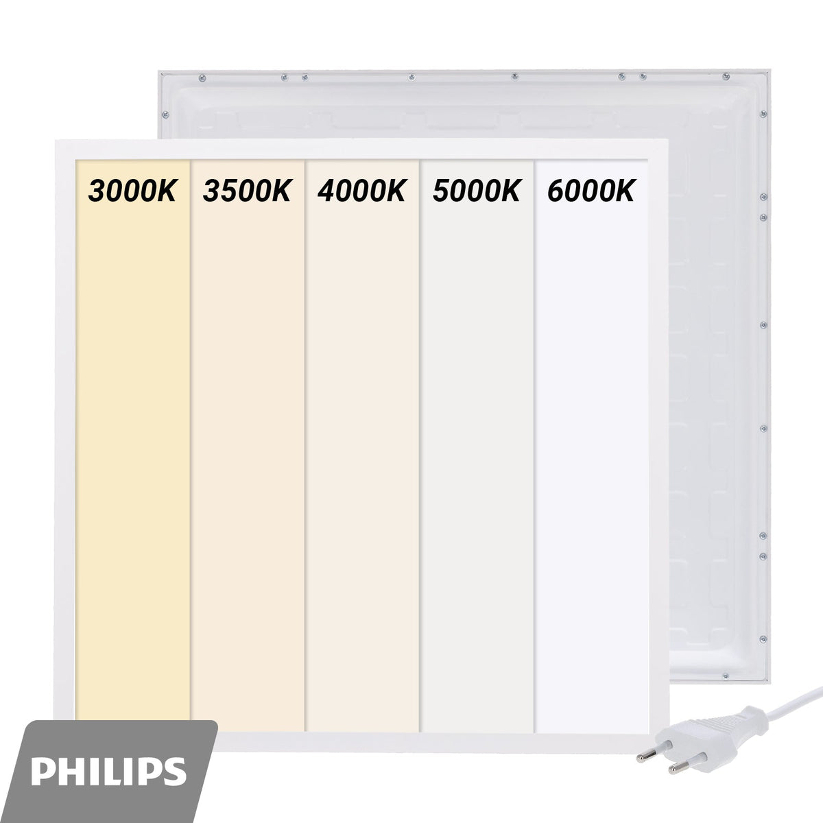 BACK-LIT LED PANEEL | EUROPA | 60X60CM | 30W | PHILIPS DRIVER | CCT-SWITCH | MET EUROSNOER