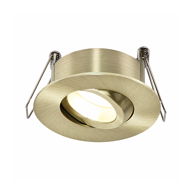 GU10-STRAHLER | HESSLE | GEBÜRSTETES GOLD | SCHWENKBAR | IP65