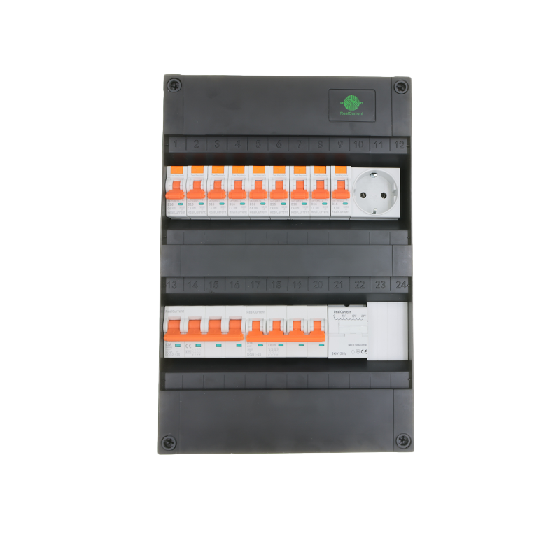 3-PHASEN-VERTEILERKAST | 9x FI-SCHUTZSCHALTER B16 | 1x 3-PHASEN-FI-SCHUTZSCHALTER B16 | 1x STECKDOSE | KLINGELTRANSFORMATOR