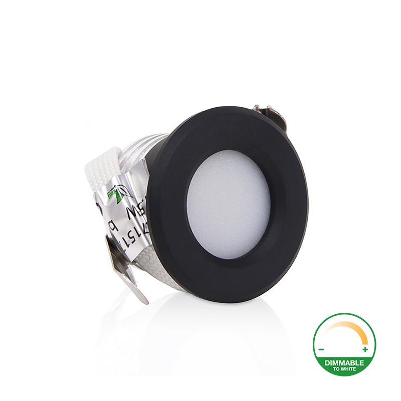 LED-MINI-EINBAUSTRAHLER | 1.5W | Ø37mm | DIM-TO-WARM | IP44 | SCHWARZ