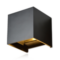 vierkante wandlamp zwart led