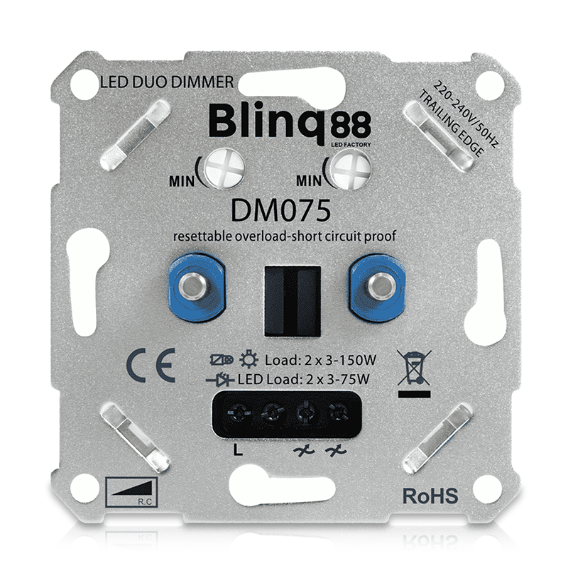 DUO-Dimmer  2 x 3-75W elektronische Sicherung