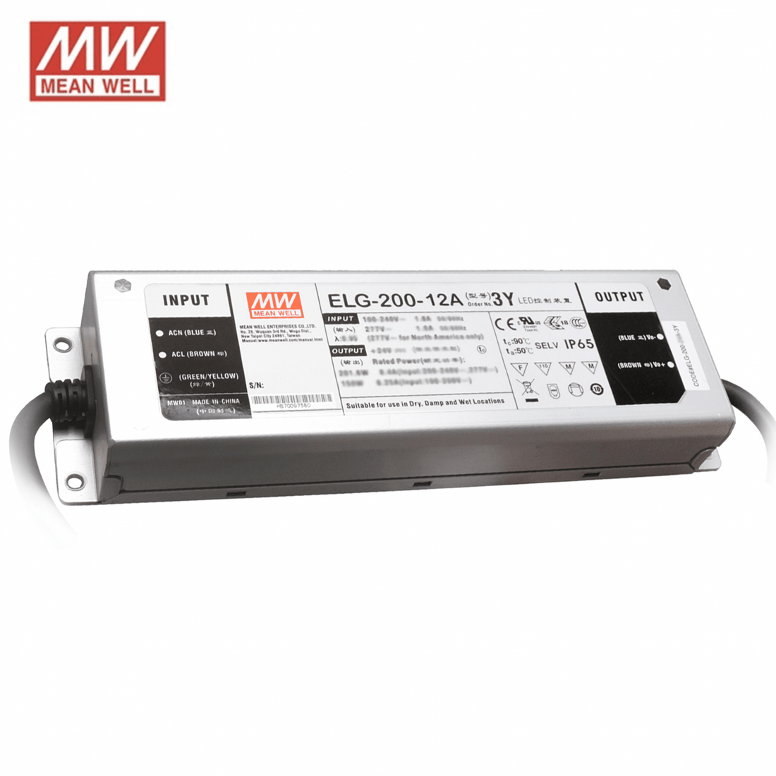 12V | MEANWELL-Treiber | IP65 | 200W