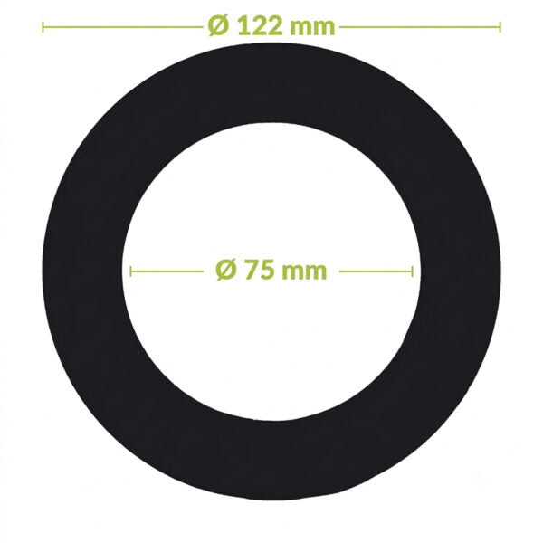 VERLOOPRING METAAL | ZWART | Ø75-122mm | VOOR MIRAN EN VARDA